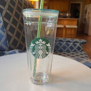 Starbucks Venti Double Walled Glass Tumbler 20oz Travel Mug Cup